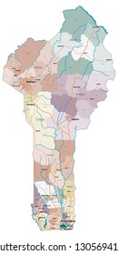 Large and detailed map of the state of Benin in Africa
