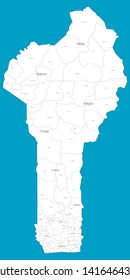 Large and detailed map of the state of Benin in Africa.