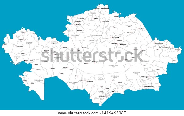 Large Detailed Map State Kazakhstan Stock Vector (Royalty Free ...