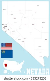 A large and detailed map of the State of Nevada with all counties and main cities.