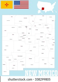 A large and detailed map of the State of New Mexico with all counties 

and main cities.