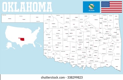 A large and detailed map of the State of Oklahoma with all counties and 

county seats.