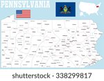A large and detailed map of the State of Pennsylvania with all counties 

and county seats.