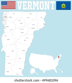 A large and detailed map of the State of Vermont with all counties and county seat.