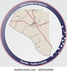Large and detailed map of Taylor county in Florida, USA.