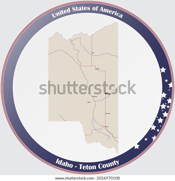 Large Detailed Map Teton County Idaho Stock Vector (Royalty Free ...