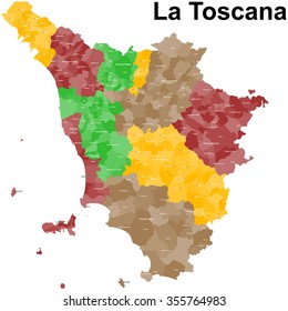 A large and detailed map of the Tuscany in Italy.