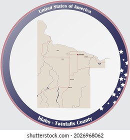 Large and detailed map of Twinfalls county in Idaho, USA.