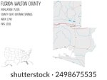 Large and detailed map of Walton County in Florida, USA.