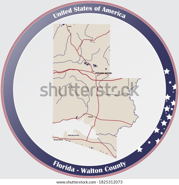 Large Detailed Map Walton County Florida Stock Vector Royalty Free 1825312073 Shutterstock 2213
