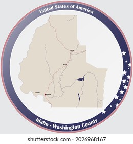 Large and detailed map of Washington county in Idaho, USA.