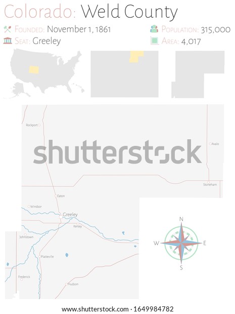 Large Detailed Map Weld County Colorado Stock Vector Royalty Free 1649984782 Shutterstock 8939