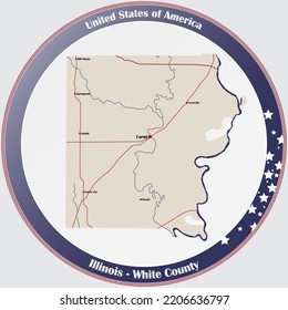 Large And Detailed Map Of White County In Illinois, USA.