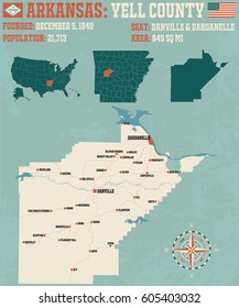 Large Detailed Map Yell County Arkansas Stock Vector (Royalty Free ...