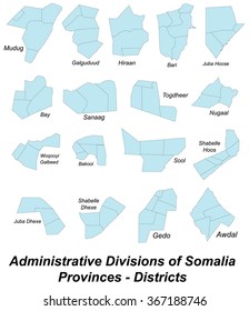 Large and detailed maps of all provinces of Somalia.