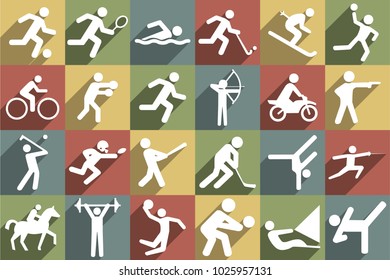 Large and detailed set of different sports icons
