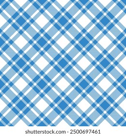 Large Diagonal Check Pattern Seamless Blue And White