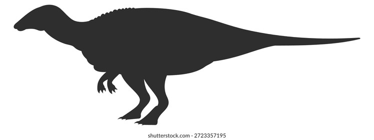 Um dinossauro grande é mostrado em uma foto em preto e branco