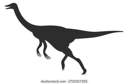 Un Grande dinosaurio camina sobre un fondo blanco