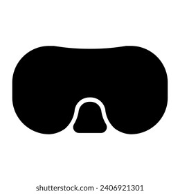 A large diving goggles symbol in the center. Isolated black symbol