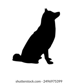 A large dog symbol in the center. Isolated black symbol