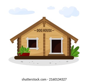 A large doghouse with a window