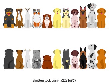 large dogs border set, front view and back view