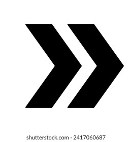A large double arrow symbol in the center. Isolated black symbol