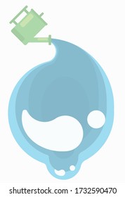 Ein großer Tropfen reinen Wassers fließt aus einer Wasserdose.
Flachbildsymbol