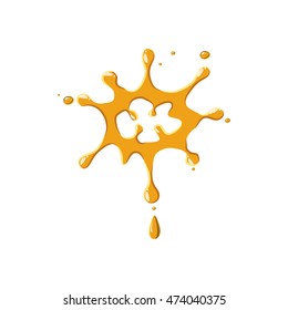 Large drops of honey icon isolated on white background. Product symbol