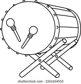  large drum line vector illustration isolated on white background