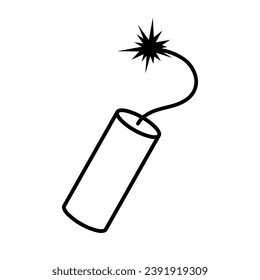 A large dynamite symbol in the center. Isolated black symbol