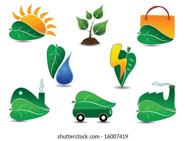 Juego de iconos de ecología grande. Fácil de editar vector.