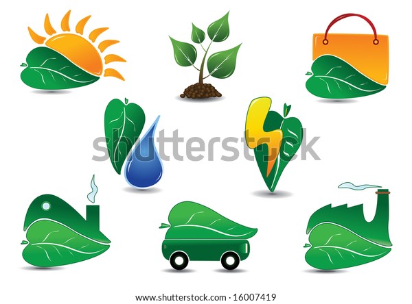 Large Ecology Icon\
Set. Easy to edit\
vector.