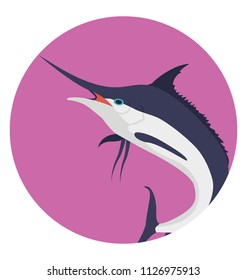 A large edible marine fish with a streamlined body and a long flattened sword-like snout