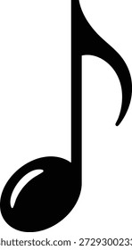 Grande símbolo musical de octava nota en color negro sobre fondo blanco