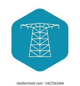 Large electric tower icon. Outline large electric tower vector icon for web design isolated on white background