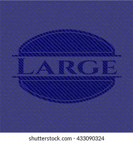 Large emblem with denim high quality background