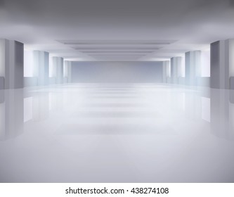 Large Empty Room. Vector Illustration.