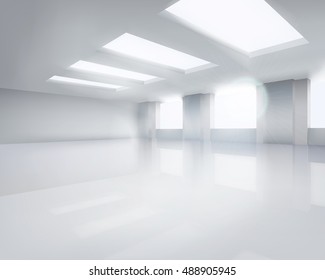 Large empty room. Vector illustration.