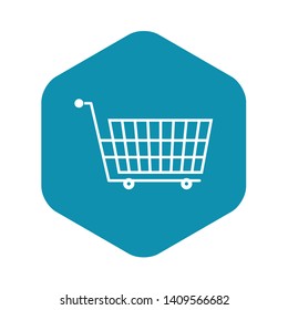 Large empty supermarket cart icon. Simple illustration of large empty supermarket cart vector icon for web