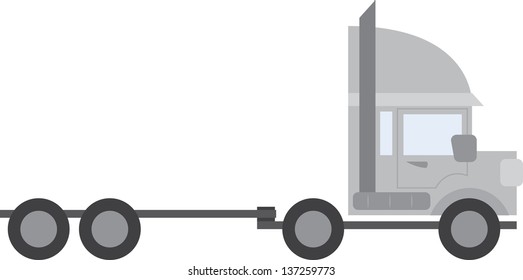 Large empty truck tractor trailer 
