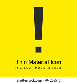 Large exclamation mark bright yellow material minimal icon or logo design