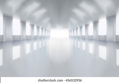 Large factory floor. Vector illustration.