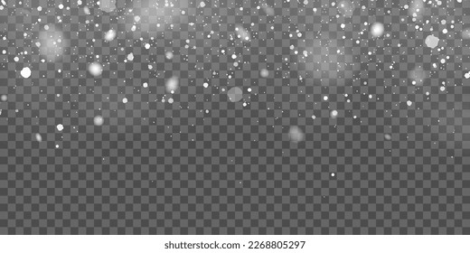 Large falling winter snow flakes. Vector