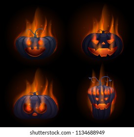 A large festive pumpkin. Vector illustration in cartoon style