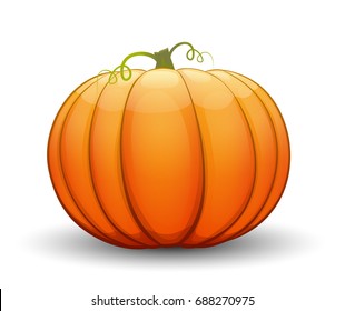 A large festive pumpkin. Vector illustration in cartoon style