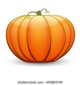 A large festive pumpkin. Vector illustration in cartoon style
