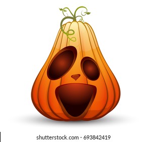 A large festive pumpkin. Vector illustration in cartoon style