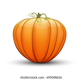 A large festive pumpkin. Vector illustration in cartoon style
